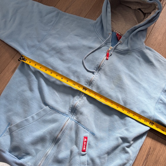 Y2K Airwalk Faded Blue Vintage Oversized XL Zip-up Hoodie Skater - Picture 9 of 11